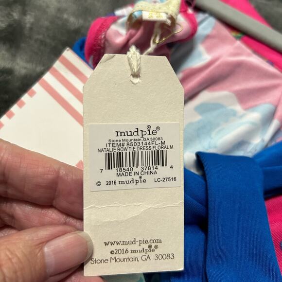 MudPie Pink Floral Dress Size Medium NWT - Picture 5 of 7